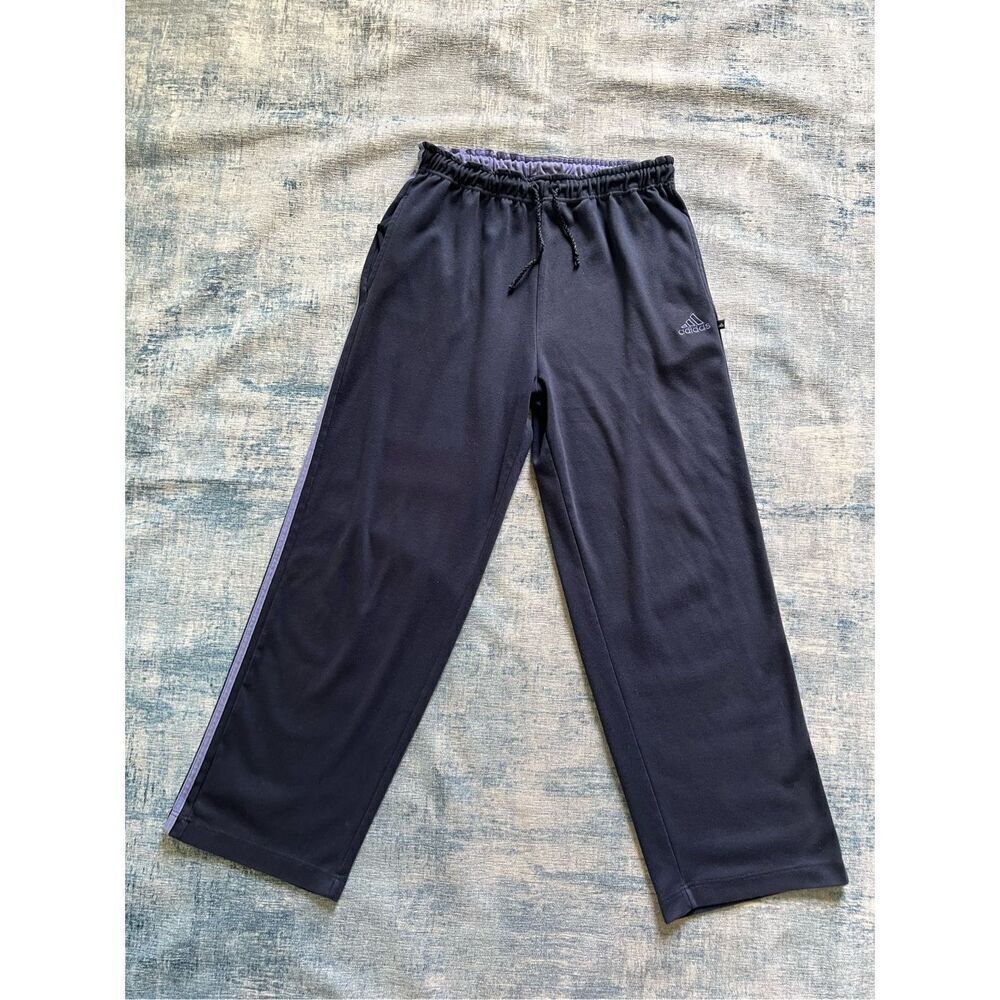 Adidas Very Dark Blue Purple Tri Stripe Athletic Pants Youth Large / Size 14